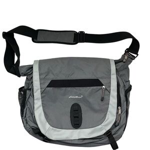 Eddie Bauer Grey Outdoor Hiking Messenger Bag School Bag College